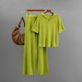 thumbnail image 2 of Wensltd 2 Piece Outfits For Women Casual Short Sleeve Hooded Blouse and Wide Leg Pants Sets, 2 of 3