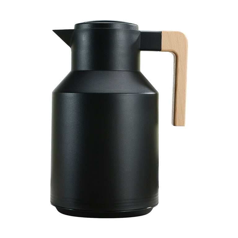 Vistreck 1L Thermal Coffee Carafe Double Walled Thermal Carafe Pot With  Wood Handle Water Kettle Insulated Flask Tea Carafe Keeping Hot Cold