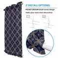 thumbnail image 3 of Navy Blue Geometric Door Curtains for Door Window, French Sidelight Front Back Door Curtains With Tieback, Brown Modern Abstract Art Aesthetics Kitchen Rod Pocket Drapes Panel, 25"x72", 3 of 5