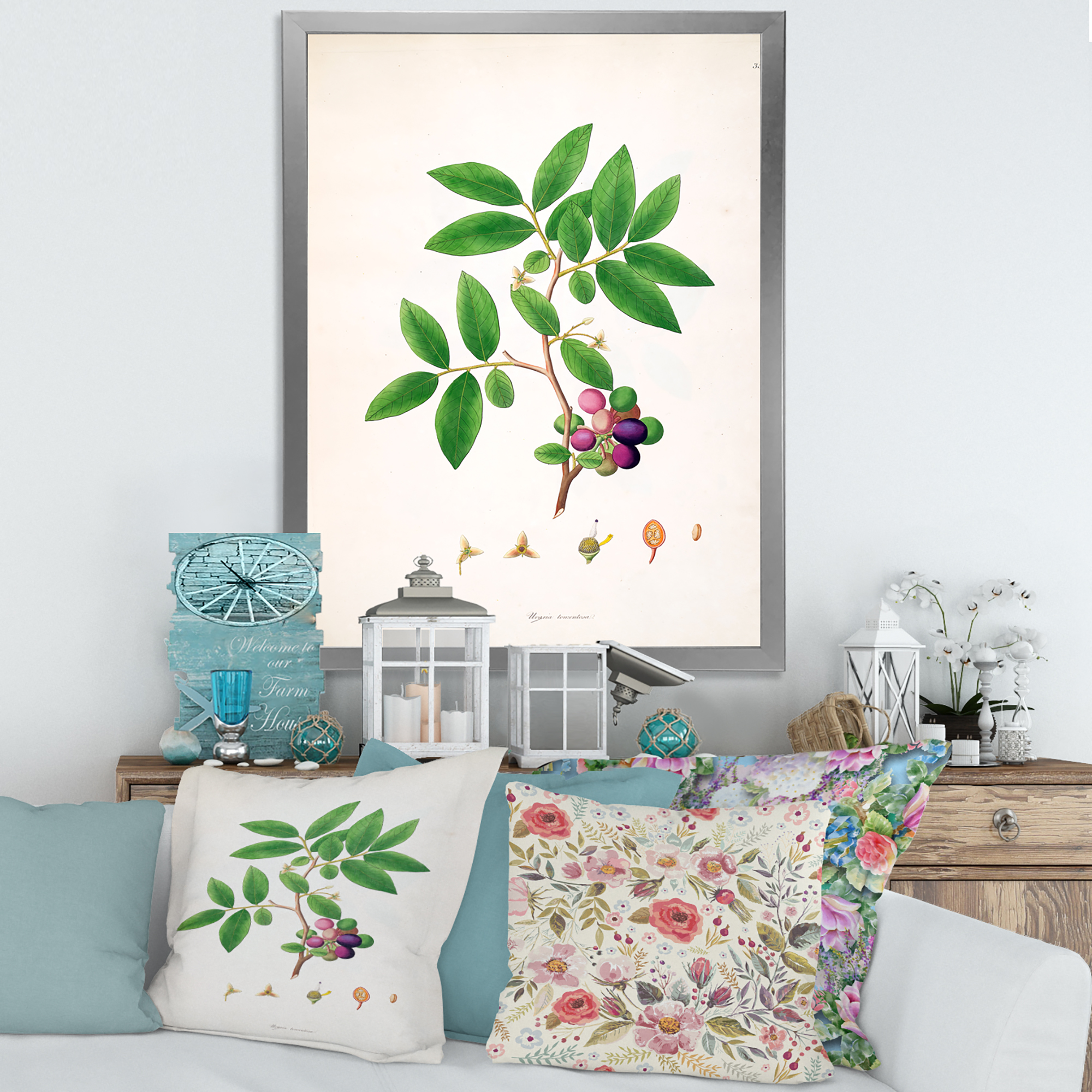 Designart 'Ancient London Plants XI' Farmhouse Framed Art Print