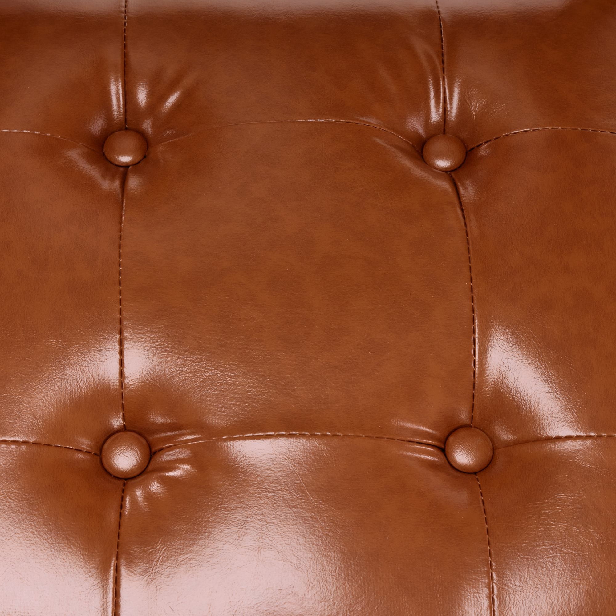 GARITIN Dining Chairs Set of 2, Woven PU Leather Side Chairs with Button Tufted Seat and Solid Wood Frame for Dining Room, Saddle Brown