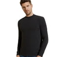thumbnail image 1 of Suéter de punto térmico para hombre, camiseta de manga larga con cuello redondo, tela con ácido hialurónico (negro) Zhivalor BST3001540-1, 1 of 6