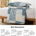 thumbnail image 2 of 3 Piece Reversible Plaid Patchwork Quilt Set, Lightweight Microfiber Bedspread Coverlet, All Season King Queen Bedding Blue Yellow, 2 of 7