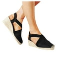 thumbnail image 3 of Mepaouo Women's Closed Toe Wedge Sandals Comfortable Ankle Strap Platform Espadrilles Summer Dressy Shoes, 3 of 5