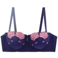 thumbnail image 1 of Aayomet Sports Bra Embroidered Support Bra Oversized Adjustable Bra French Style (Blue, 48/110), 1 of 3