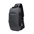 thumbnail image 2 of Bolso bandolera con puerto de carga USB para hombrenderismo Ciclismo gris Zulema paquete de hombres honda, 2 of 8