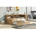 thumbnail image 4 of CoSoTower Twin Size Daybed with Trundle, Storage Cabinets and USB Ports, Wood Color, 4 of 9