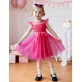 thumbnail image 2 of Oudiya Toddler Girls Tutu Dress Summer Contrast Mesh Party Dresses Cute Princess Tulle Sundress with Belt 2-8Y, 2 of 7