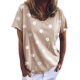 thumbnail image 1 of B91xZ T-Shirt à Manches Courtes en Coton à Manches Courtes, Kaki, pour Femmes, 1 of 5