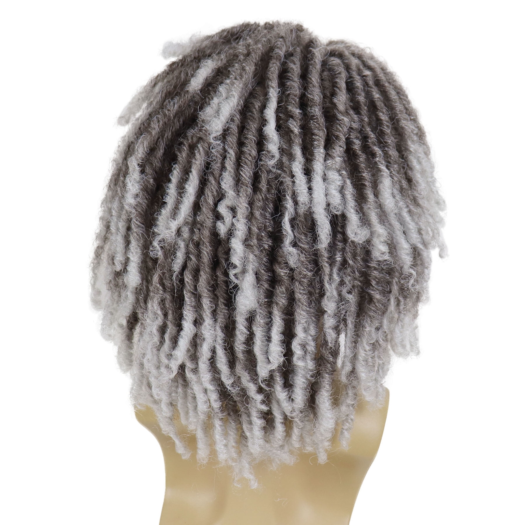 Short  Faux Locs Braided Wig for Man Black ColorTwist Hair Dreadlocks Wig Natural Synthetic Hair Wig with Bangs