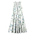 thumbnail image 7 of fheaev Womens Summer Maxi Dress Tank Sleeveless V Neck Button Down Casual Floral Loose Beach Vacation Sundress with Pockets Multicolor XL, 7 of 7