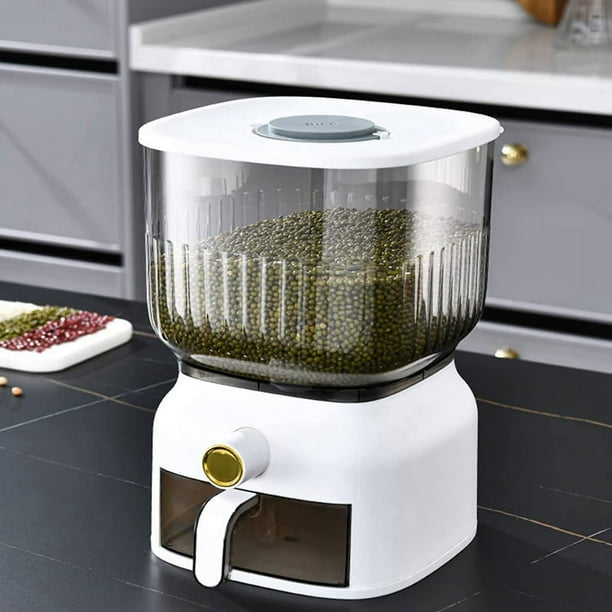 Cubo nano de cocina de 10 kg, a prueba de insectos, a prueba de humedad, sellado, para arroz, contenedor para almacenar alimentos para mascotas, caja de arroz