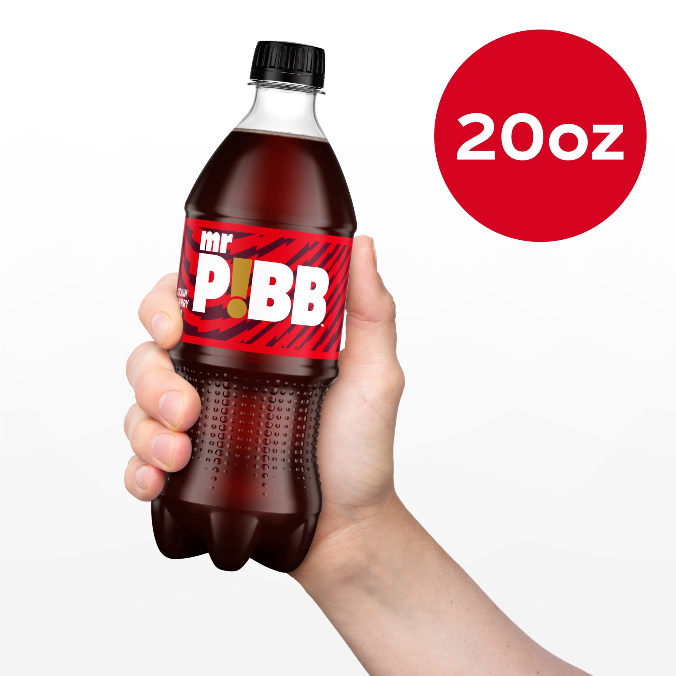 (5 pack) Mr. Pibb Cherry Soda Pop Bottle, 20 fl oz