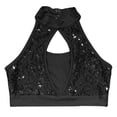 thumbnail image 3 of YONGHS Kids Girls Sleeveless Modern Jazz Dance Tank Tops Shiny Sequins Performance Vest Shirt Black 14, 3 of 5
