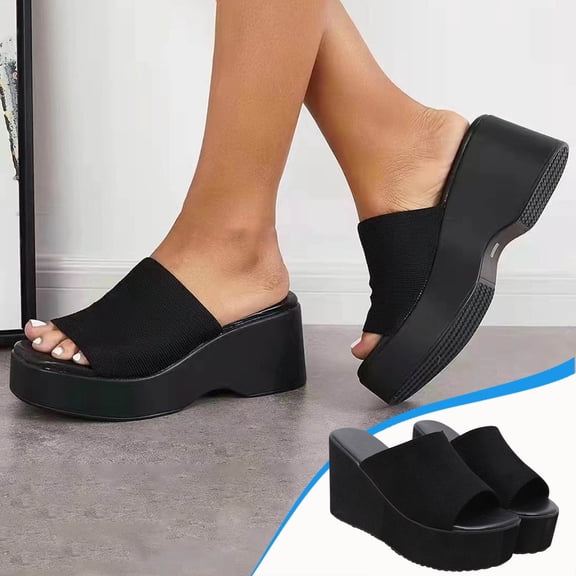Taqqpue Women Platform Sandals Open Toe Women's Flat Shoes Ladies Beach Sandals Summer Non-Slip Causal Slippers