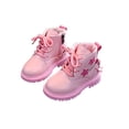 thumbnail image 5 of IEMIEMIEM Boots for Girls with Side Zipper Lace Up Star Print Girls Beige Comfortable Cute Combat Boots Kids Boot for Kids/Toddler Girl Boot Pink 10 Toddler, 5 of 5