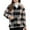 Khaki, variant on Ladies' Winter Plaid Long-sleeved Turtleneck Jacket