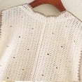 thumbnail image 7 of Generic Women's Floral Crochet Vest Hollow Out Open Front Vintage Boho Lace Button Front V Neck Sleeveless Knit Sweater, 7 of 7