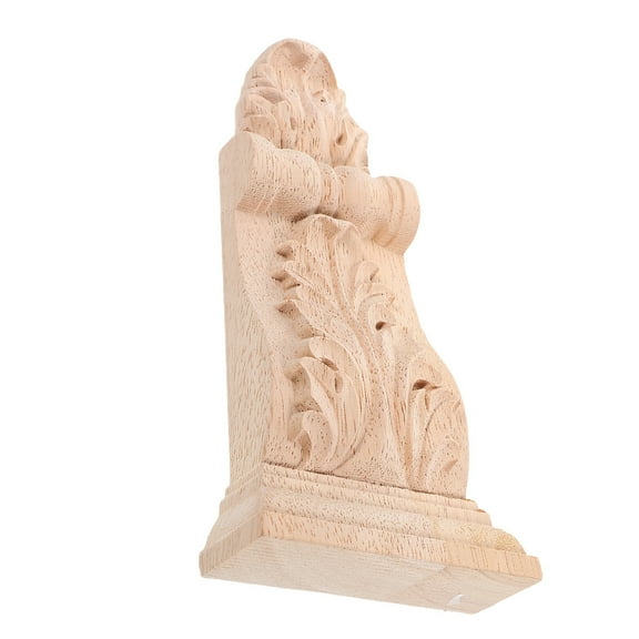 HONMEET Corbels Support Wood Carving Craft Khaki Solid Wood 1Pack