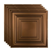 FASÄDE Traditional Style/Pattern 3 Decorative Vinyl 2ft x 2ft Lay in Ceiling Panel in Oil Rubbed Bronze (5 Pack)