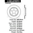 thumbnail image 2 of Centric Parts 120.67071 Premium Brake Rotor with E-Coating Fits select: 2008-2016 CHRYSLER TOWN & COUNTRY, 2008-2016 DODGE GRAND CARAVAN, 2 of 2