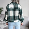 thumbnail image 4 of Women Autumn And Winter Casual Long Sleeved Plaid Coat Jacket Plaid Short Coat, 4 of 6