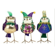 Way to Celebrate Multi-colored Fabric Bird Table Top Mardi Gras Decoration Assortment, 7"H