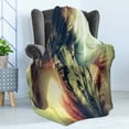 thumbnail image 4 of Tattoo Soft Flannel Fleece Throw Blanket, Brave Warrior Chief of Tribe with Noble White Horse Photo Print, Cozy Plush for Indoor and Outdoor Use, 70" x 90", Black and White, by Ambesonne, 4 of 5