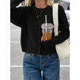 thumbnail image 4 of Women's Comfortable Solid Round Neck Loose Drop Shoulder Cardigan Sweater Top, Autumn Fashion Casual Outfit Fall, 4 of 11