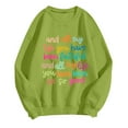 thumbnail image 5 of Women's Sweatshirt Women Oversize Sweatshirts Long Sleeve Crewneck Letter Printed Lightweight Loose Sweatshirts Blouse Top Athletic Jacket with Hoodie Apparel Short Extra Long Sweatshirt Hoo Green 3XL, 5 of 7