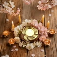 thumbnail image 4 of Golden Eggshell Aromatherapy Candle Cups,Golden Leaf Candlestick, Ironwork Hollowed-Out Candlestick,Soy Wax Scented Candles In Iron Holders For Birthday, Valentine'S Day, And Relaxation Gift Giving, 4 of 7