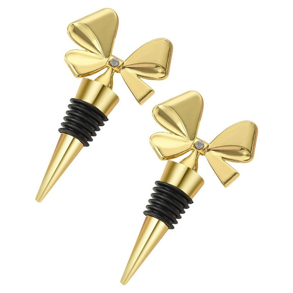 Elegant Bow Wine Stoppers: Sturdy & Stylish Seal For Bottles, Perfect Present!