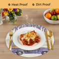 thumbnail image 4 of Spring Floral Round 13 Inch Placemats Set of 6, Purple Lavender Truck Flowers Botanical Beige HeatResistant Non Slip Place Mats for Dining Table, Wipeable Braided Kitchen Table Mats for Housewarming, 4 of 9