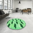 thumbnail image 3 of Ahgly Company Indoor Round Patterned Jade Green Area Rugs, 3' Round, 3 of 6