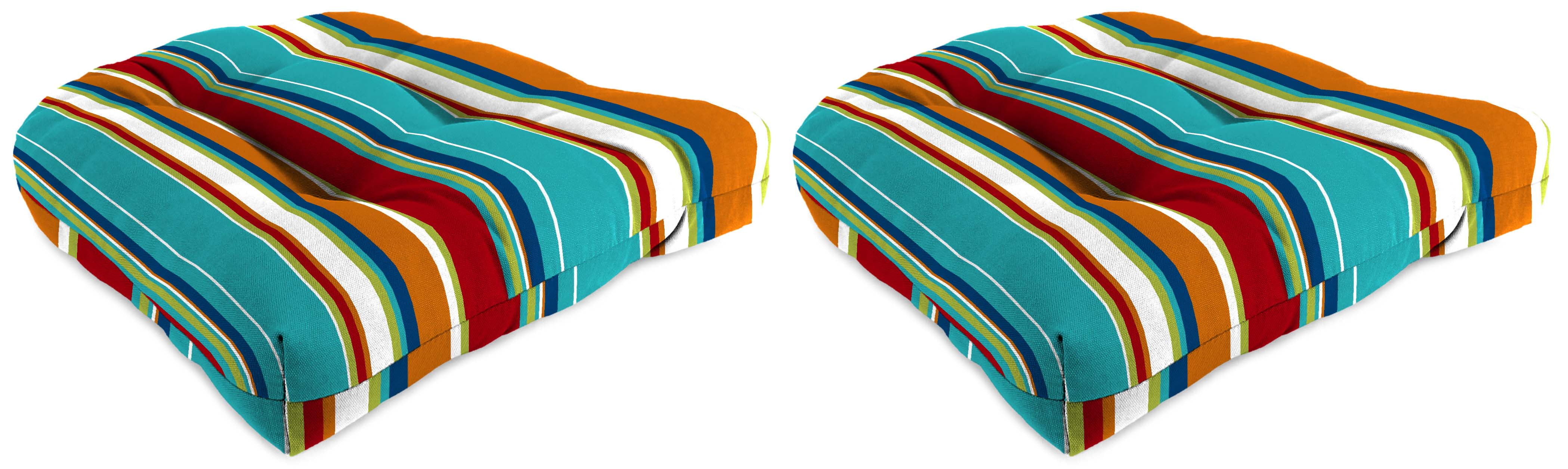 Jordan Manufacturing Covert Outdoor Wicker Chair Cushions, Fiesta