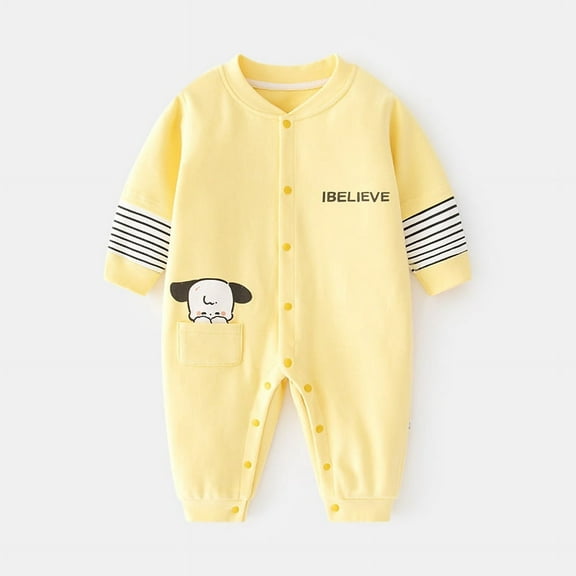 Yidarton Baby Jumpsuit Spring And Autumn Baby Boneless Long Sleeve Home Cotton Climbing Suit Baby Printed Across The Door