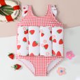 thumbnail image 2 of IBTOM CASTLE Kids Float Swimsuit Buoyancy Sticks for Baby Boys Girls One Piece Floating Swim Vest Training Aid Swimwear 2-3 Years Red Strawberry, 2 of 8