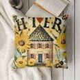 thumbnail image 3 of YINGXI Spring Summer Yellow Happy Decorative Throw Pillow Cover, Fall Black Honey Themed Home Decoration, Farmhouse Cushion Case Outdoor Decors 20x20in, 3 of 5
