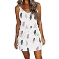 thumbnail image 1 of Robe d'Été pour Femmes, Mode Aguichant, Col en V, Imprimée, Vacances, Plage, Combinaison, Robe Soleil, 1 of 4