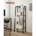 thumbnail image 2 of VASAGLE Ladder Shelf, 4-Tier Bookshelf, Storage Rack, Bookcase with Steel Frame, for Living Room, Home Office, Kitchen, Bedroom, Industrial Style, Greige and Black ULLS44MB, 2 of 2