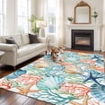 thumbnail image 3 of Coastal 5'x8' Area Rug for Living Room, Nautical Summer Beach Coral Starfish Shell Washable Non-Slip Rugs for Bedroom Nursery Dining Room, StainResistant Low-Pile Kitchen Carpet Large Entryway Rugs, 3 of 9