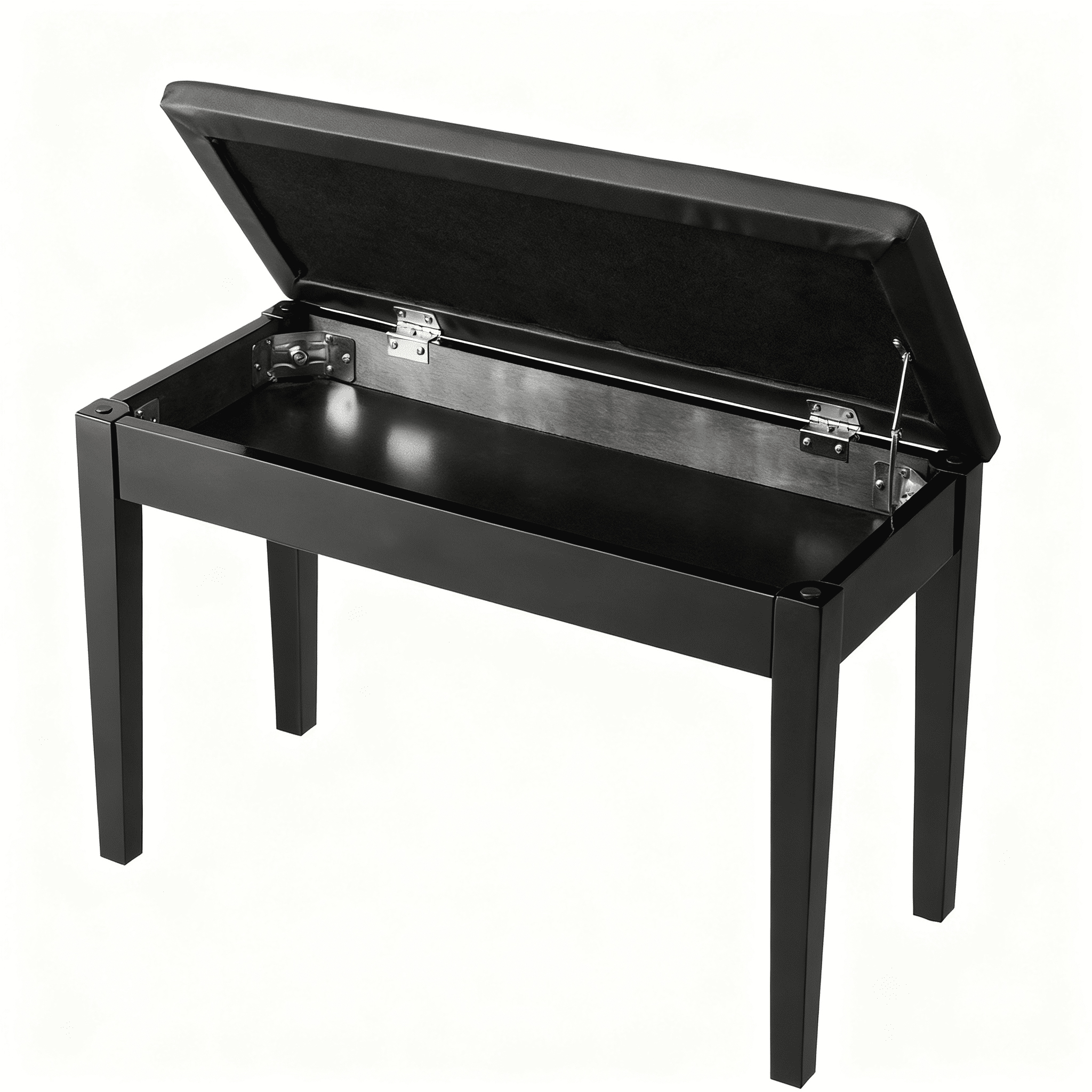 Piano Bench, Duet Keyboard Piano Chair with High-Density Padded Cushion, Storage Compartment for Music Books, Wooden Piano Bookcase Stool Seat, for Vanity and Living Room, 29.5" x 14" x 19"