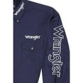 thumbnail image 2 of Wrangler Men's Logo Long Sleeve Button Down Solid Navy Shirt MP2327N, 2 of 4