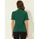thumbnail image 4 of Top Elegante De BluDe ManCorDe OficiDe Las Camisas Del Cuello De PajariDe Las Mujeres Verde Oscuro XL, 4 of 5