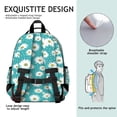 thumbnail image 5 of Turquoise Daisy Flower Pattern Backpack for School,Cute School Bag,Schoolbag with Adjustable Shoulder Straps & Padded Back,15.25"x11.5"x5.25", 5 of 5