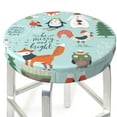 thumbnail image 3 of Lsque Christmas Winter Animals Round Bar chair cushion covers Velvet Fabric Premium Comfort Protects from Scratches and Stains for 14-17 Inch Chair- 13 inch, 3 of 7