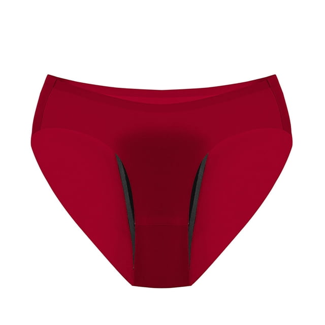 Charmgo Culottes Menstruelles pour Femmes, Couleur Unie, Grande Taille, Anti-Fuites, Conservatrices, Taille Basse, Culottes de Règles, Shorty Taille Basse, Culottes Post-Partum, Culottes de Règles pour Femmes, Rouge, TP
