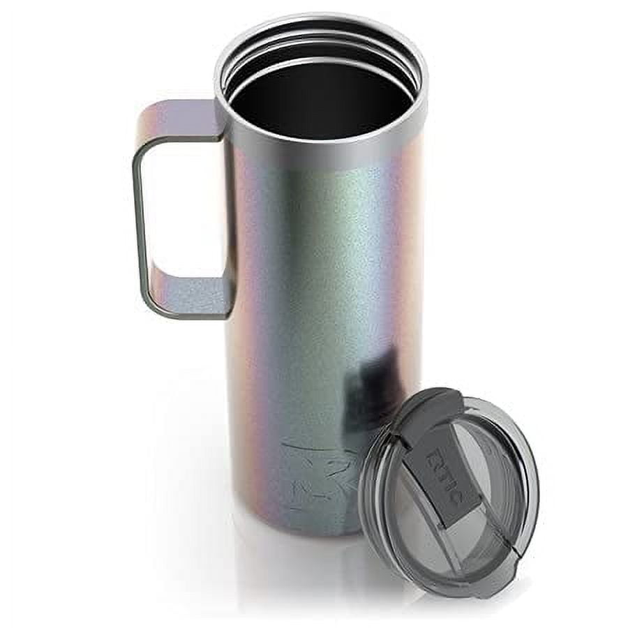 RTIC Coffee Mug with Handle, 12oz, White, Portable Travel Thermal Camping  Cup, Vacuum-Insulated with Lid, Stainless Steel, Sweat Proof, Keeps Hot&  Cold Longer 