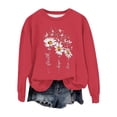 thumbnail image 4 of WZXFASHION Haut Ample pour Femmes Automne et Hiver Manches Longues Col Rond Imprimé Chandail Décontracté 50 % de Réduction Liquidation sous-Vêtements Thermiques Haut, 4 of 4