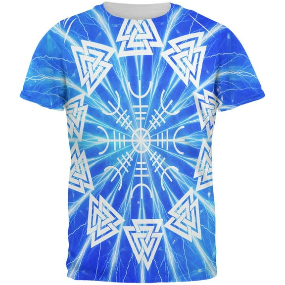 Vikings Wrath of Odin Lightning Mandala All Over Mens T Shirt Multi MD
